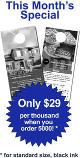 Printed Door Hangers for $38 per thousand